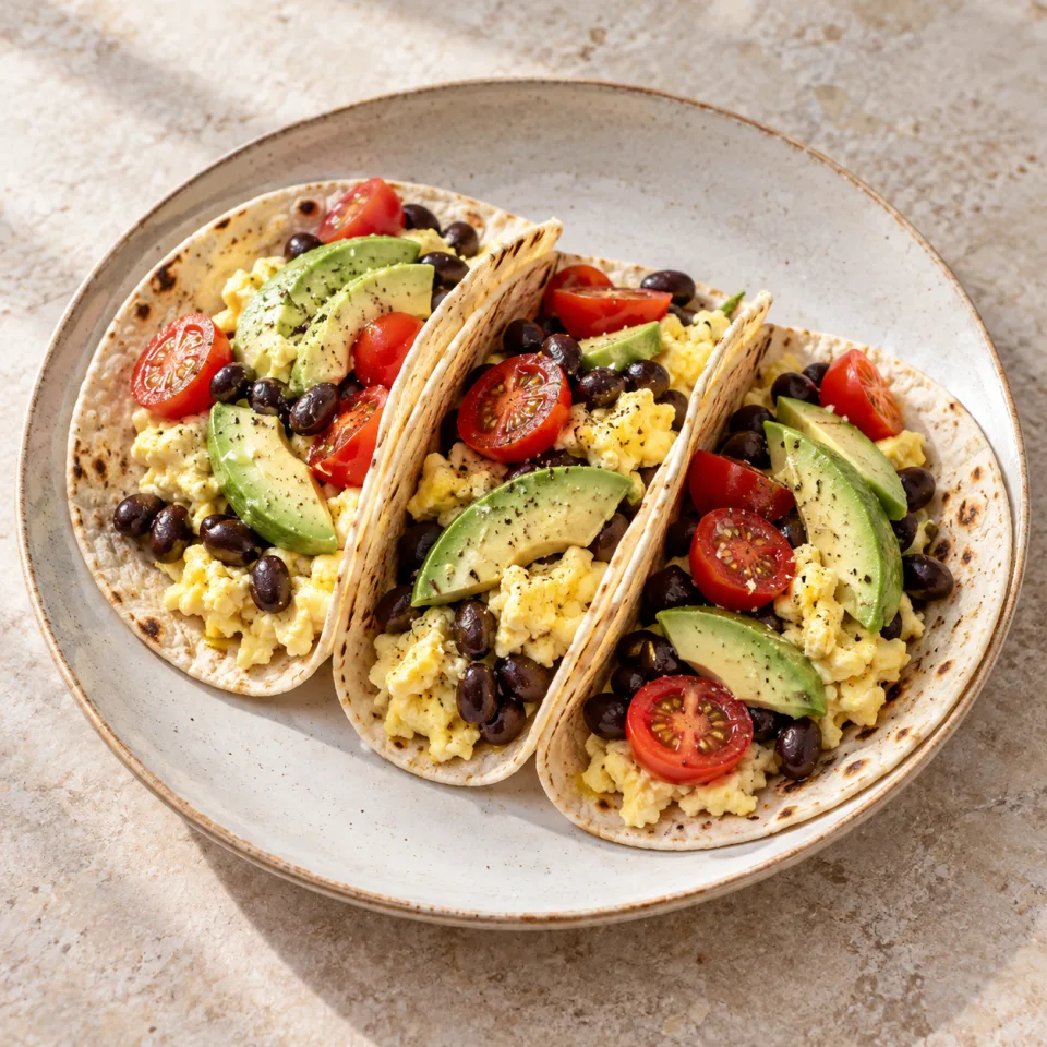 Tacos du matin aux œufs et haricots