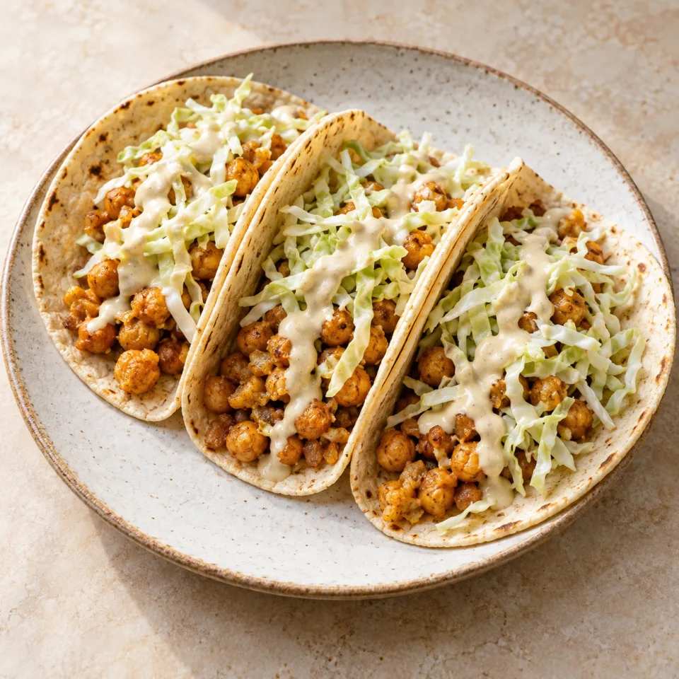 Tacos aux pois chiches et au chou