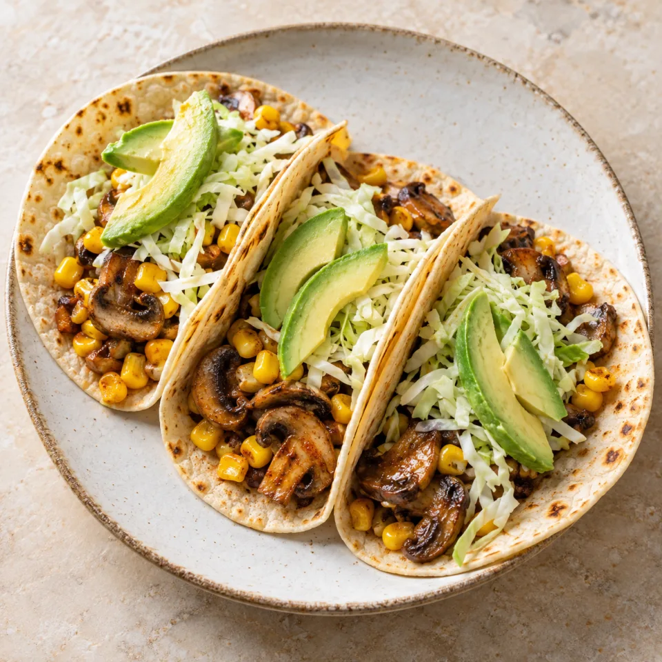 Tacos aux champignons et au maïs