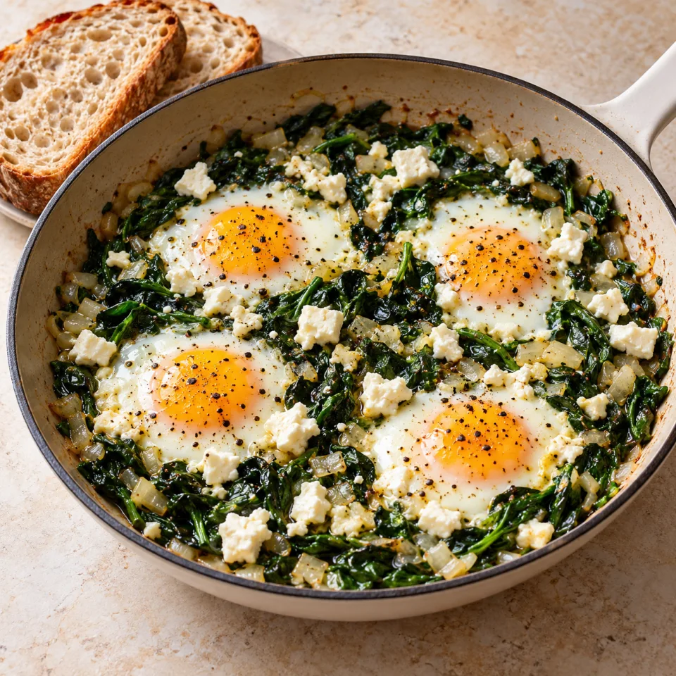 Œufs aux épinards et à la feta