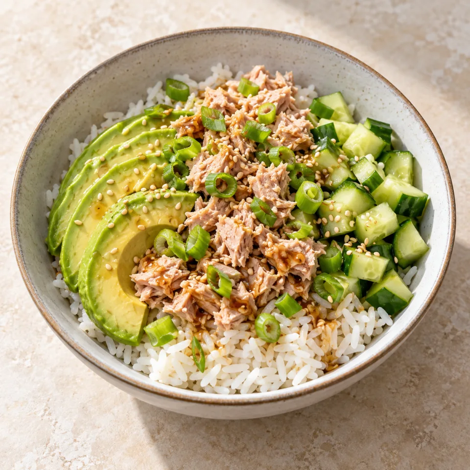 Bol de riz au thon et à l’avocat